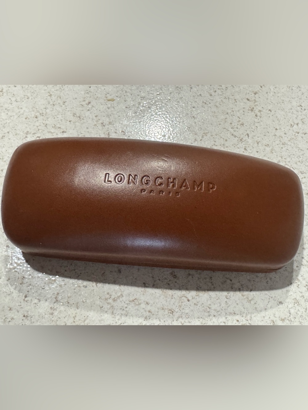 Longchamp Cognac Leather Sunglasses Case